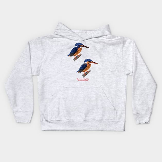 Blue-eared kingfisher | Alcedo meninting ⚥ Kids Hoodie by bona 